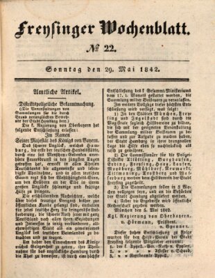 Freisinger Wochenblatt Sonntag 29. Mai 1842