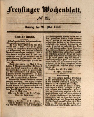 Freisinger Wochenblatt Sonntag 21. Mai 1843