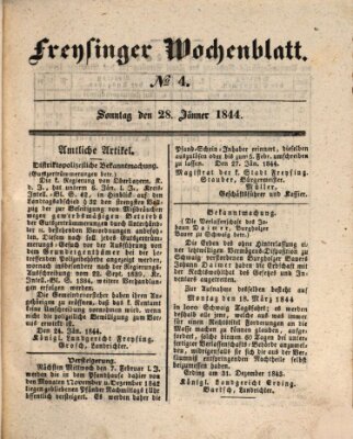 Freisinger Wochenblatt Sonntag 28. Januar 1844