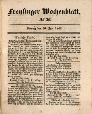 Freisinger Wochenblatt Sonntag 30. Juni 1844