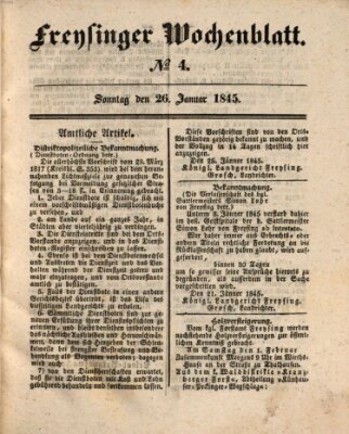 Freisinger Wochenblatt Sonntag 26. Januar 1845