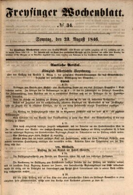 Freisinger Wochenblatt Sonntag 23. August 1846