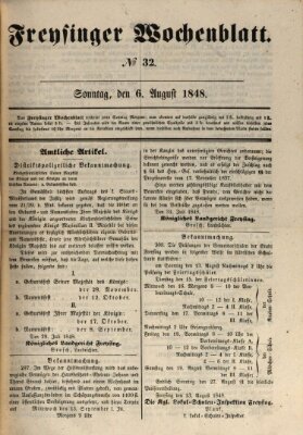 Freisinger Wochenblatt Sonntag 6. August 1848