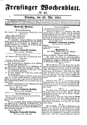 Freisinger Wochenblatt Sonntag 25. Mai 1851