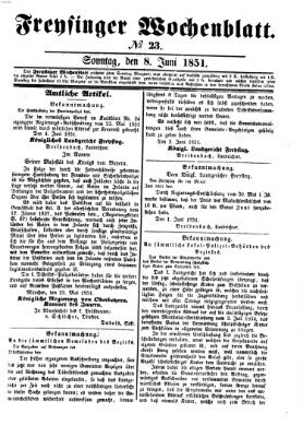 Freisinger Wochenblatt Sonntag 8. Juni 1851