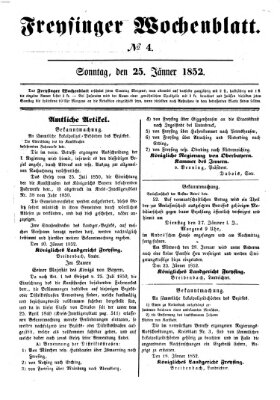 Freisinger Wochenblatt Sonntag 25. Januar 1852