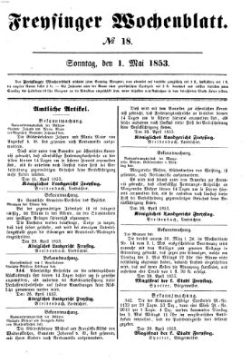 Freisinger Wochenblatt Sonntag 1. Mai 1853