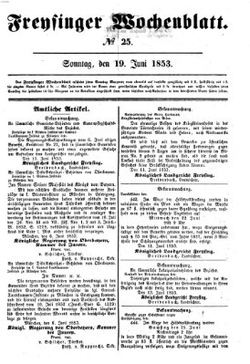 Freisinger Wochenblatt Sonntag 19. Juni 1853