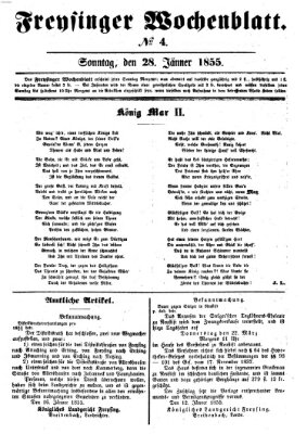 Freisinger Wochenblatt Sonntag 28. Januar 1855