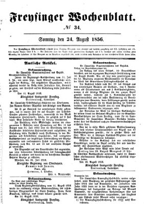 Freisinger Wochenblatt Sonntag 24. August 1856