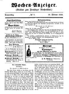 Freisinger Wochenblatt Donnerstag 18. Februar 1858