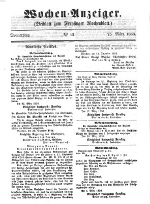 Freisinger Wochenblatt Donnerstag 25. März 1858