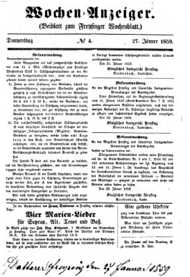 Freisinger Wochenblatt Donnerstag 27. Januar 1859