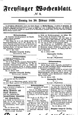 Freisinger Wochenblatt Sonntag 20. Februar 1859