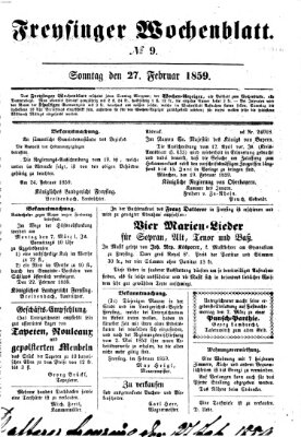 Freisinger Wochenblatt Sonntag 27. Februar 1859