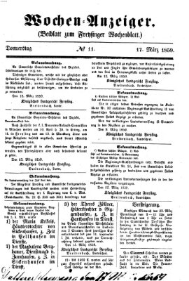 Freisinger Wochenblatt Donnerstag 17. März 1859