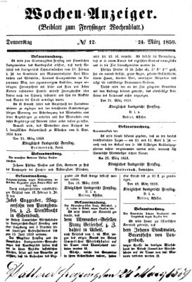 Freisinger Wochenblatt Donnerstag 24. März 1859