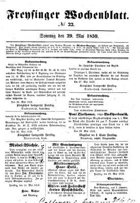 Freisinger Wochenblatt Sonntag 29. Mai 1859