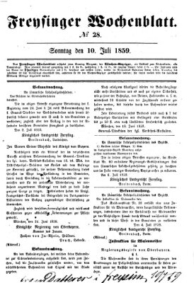 Freisinger Wochenblatt Sonntag 10. Juli 1859