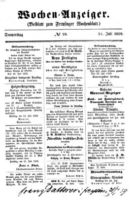 Freisinger Wochenblatt Donnerstag 21. Juli 1859