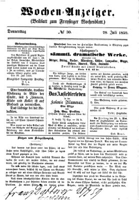 Freisinger Wochenblatt Donnerstag 28. Juli 1859