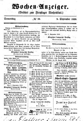 Freisinger Wochenblatt Donnerstag 8. September 1859