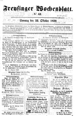 Freisinger Wochenblatt Sonntag 23. Oktober 1859