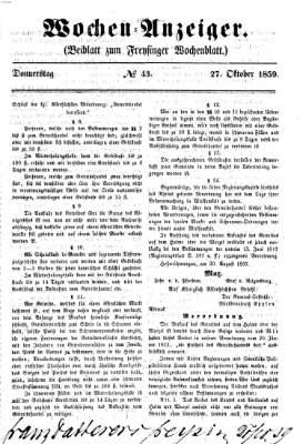 Freisinger Wochenblatt Donnerstag 27. Oktober 1859