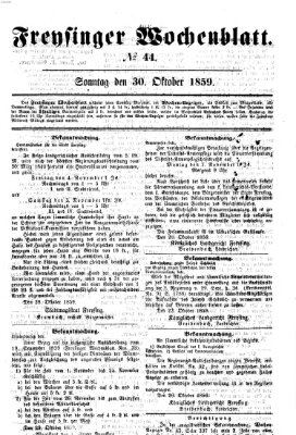 Freisinger Wochenblatt Sonntag 30. Oktober 1859