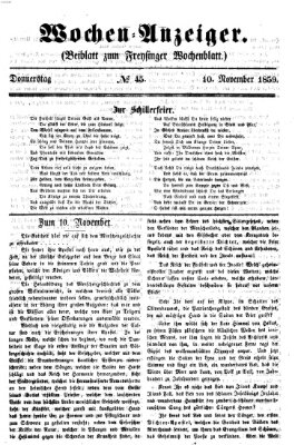 Freisinger Wochenblatt Donnerstag 10. November 1859