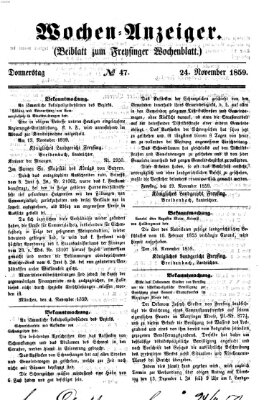 Freisinger Wochenblatt Donnerstag 24. November 1859
