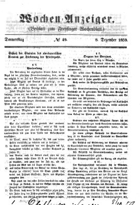 Freisinger Wochenblatt Donnerstag 8. Dezember 1859