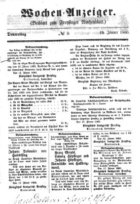 Freisinger Wochenblatt Donnerstag 19. Januar 1860