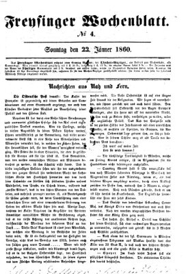 Freisinger Wochenblatt Sonntag 22. Januar 1860