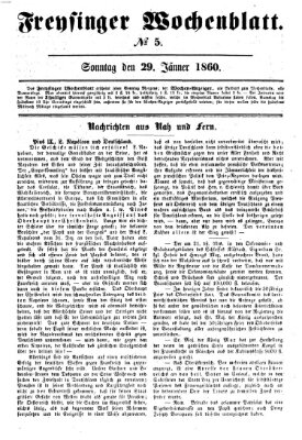 Freisinger Wochenblatt Sonntag 29. Januar 1860