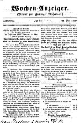 Freisinger Wochenblatt Donnerstag 24. Mai 1860