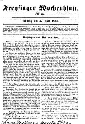 Freisinger Wochenblatt Sonntag 27. Mai 1860