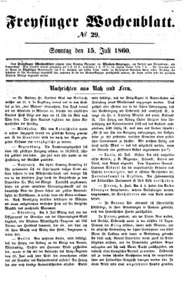 Freisinger Wochenblatt Sonntag 15. Juli 1860