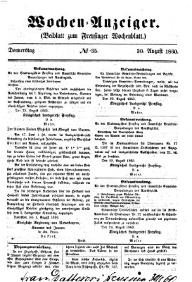 Freisinger Wochenblatt Donnerstag 30. August 1860