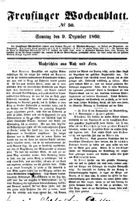 Freisinger Wochenblatt Sonntag 9. Dezember 1860