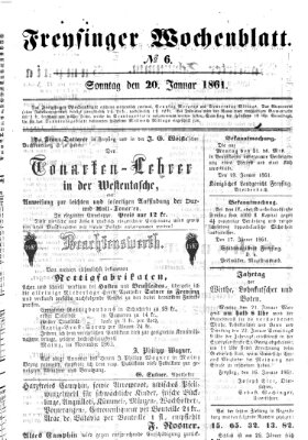 Freisinger Wochenblatt Sonntag 20. Januar 1861