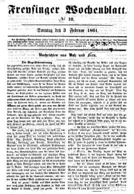 Freisinger Wochenblatt Sonntag 3. Februar 1861