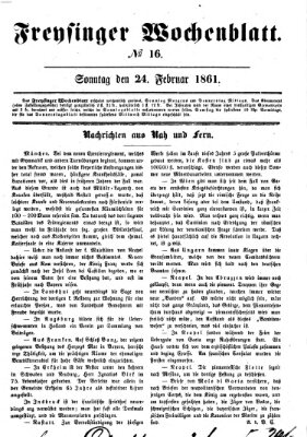 Freisinger Wochenblatt Sonntag 24. Februar 1861