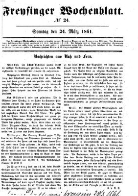 Freisinger Wochenblatt Sonntag 24. März 1861