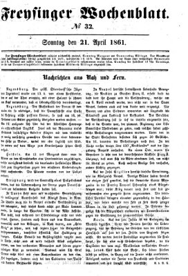 Freisinger Wochenblatt Sonntag 21. April 1861