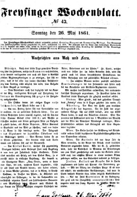 Freisinger Wochenblatt Sonntag 26. Mai 1861