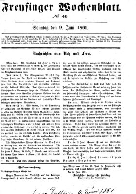 Freisinger Wochenblatt Sonntag 9. Juni 1861