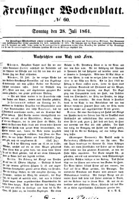 Freisinger Wochenblatt Sonntag 28. Juli 1861