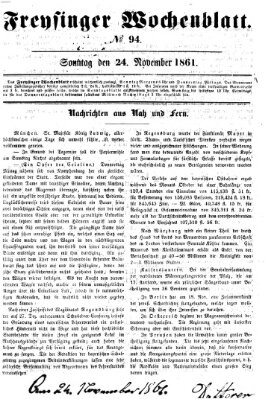 Freisinger Wochenblatt Sonntag 24. November 1861