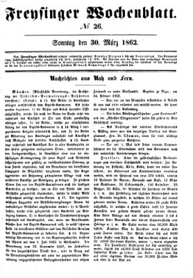 Freisinger Wochenblatt Sonntag 30. März 1862